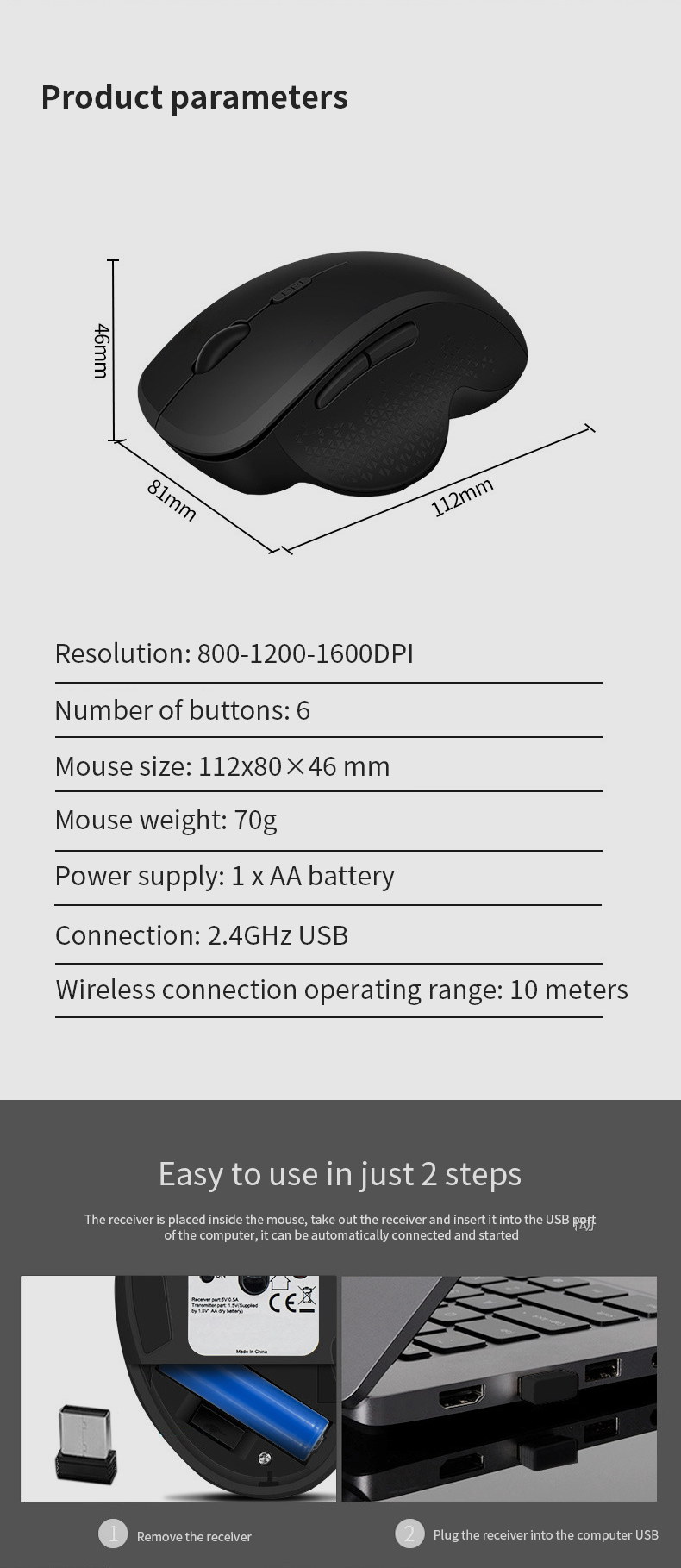 XTSTAR 7008 Wireless Mouse - product detail 08
