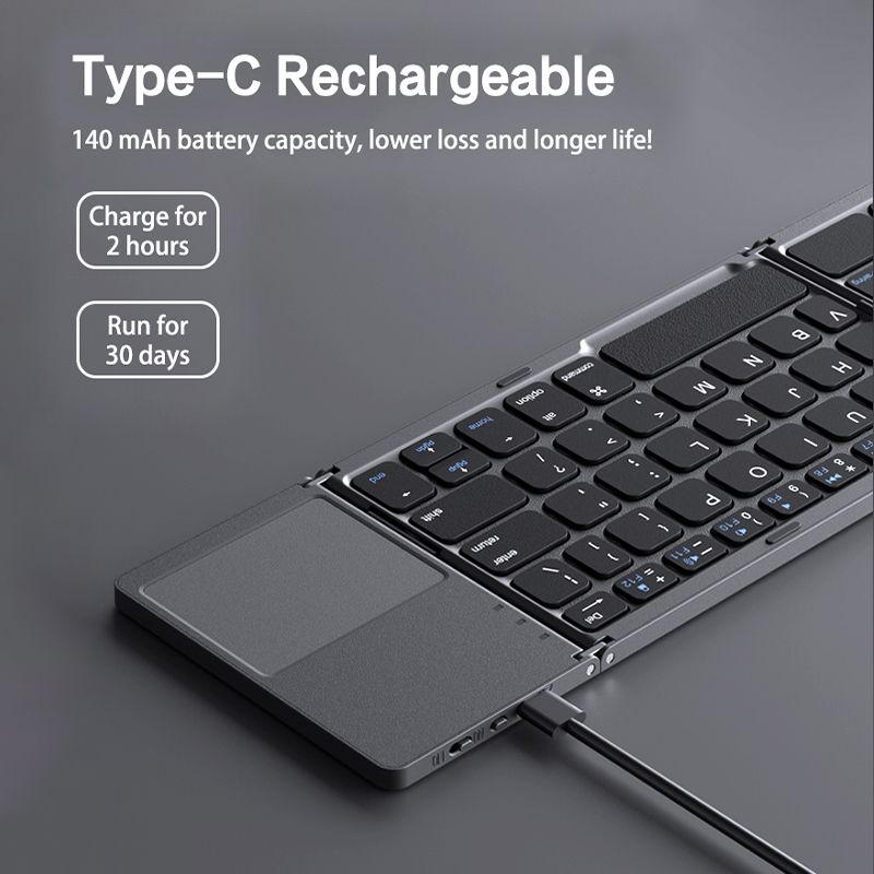 XTSTAR K027 Foldable Wireless Keyboard - Foldable Keyboard - XTSTAR