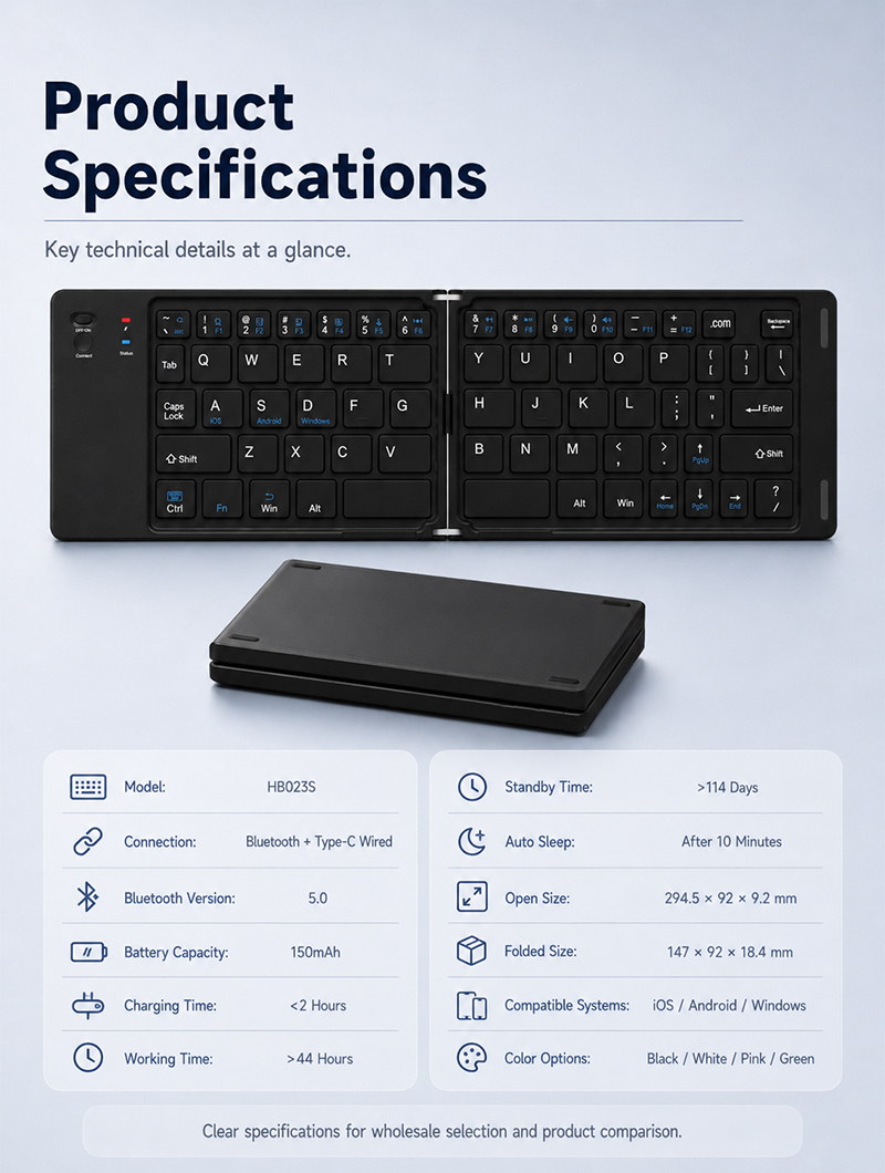 XTSTAR K023 Foldable Wireless Keyboard - product detail 13
