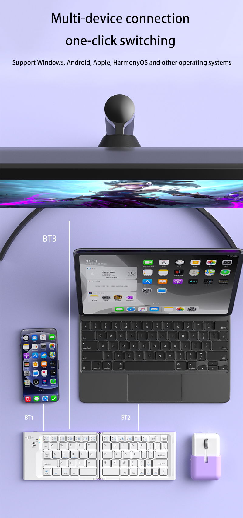 XTSTAR K024 Foldable Wireless Keyboard - product detail 03